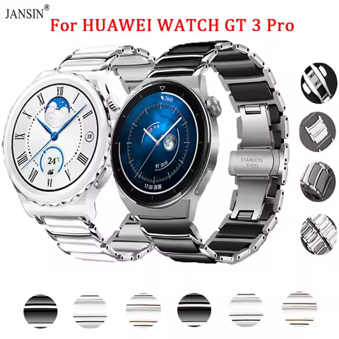 Ceramic Strap For HUAWEI WATCH GT 3 Pro 43mm 46mm Band Stainless Steel ceramic Bracelet For Huawei W