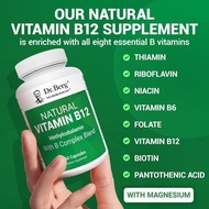 Exp:08/27 - Dr. Berg Natural Vitamin B12 - 1000 mcg of Methylcobalamin - with B complex and Magnesiu