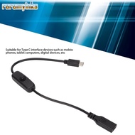 RAREM Type C Male to Female, 30cm/11.8inch with ON/ Switch Power Extension Cord, Durable USB Extensi