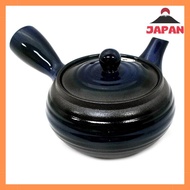 [Direct from Japan][Brand New]Hisamuratouki, kyusu, blue, 330ml, Banko-yaki, bottom net, kyusu, flat, sea cucumber roll