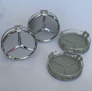ฝาครอบดุมล้อ Benz 75mmจำนวน4ชิ้นฟาล้อแม็ก Mercedes Benz เบนซ์ ML S E C AMGฝาครอบล้อลายช่อมะกอกสำหรับสีดำ สีเงิน/น้ำเงิน BENZ AMG GLK W211 W212 W204 2014-2015 GLC ML GL