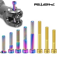 RISK Bike Titanium Bolt Screw M6x30 M6x35 M6x40 M6x50 for Bicycle Headset Stem Cap Cover Disc Brake 