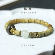 Green Sandalwood Bamboo Rise Moonstone Bracelet Running Ring Style Operation Men Women Bracelet Wenw