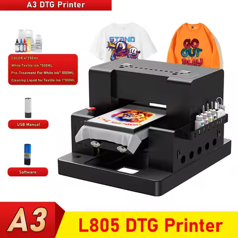 DTG Printer A3 A4 L805 DTG Printer T shirt Printing Machine Direct to Garment A3 DTG Flatbed Printer