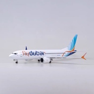 Dubai Airlines Boeing B737MAX LED Touch Airplane Model Static Decoration Plastic, Cake