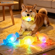 IESPOIR1T1 Dog Glowing Candy Toy, Raised Bumps Light Up Dog Interactive Toy,  Translucent Shell Cand