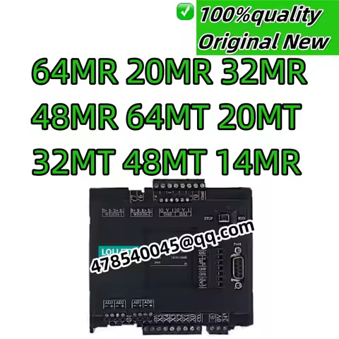 100% new original FX3U PLC 14 20 32 48 64MR/MT/MRT up to 10AD 2DA RS232 2xRS485 32000 Steps , 4/8 Hi