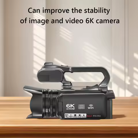 6K Digital Video Camera 4inch Touch Screen Camera Recorder 64MP WIFI Recording Camcorder 18x Digital
