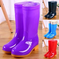 LdgRain Boots for Women Long and Mid-Calf Length Waterproof Rain Boots Rubber Shoes Shoe Cover Fashion Cotton Warm Adult