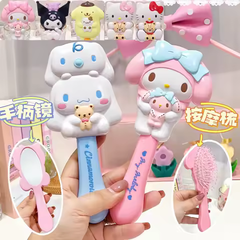 Sanrio Hello Kitty Hand-Held Massage Airbag Combs Cartoon Cinnamoroll Kuromi Kawaii Cartoon Girl Por