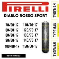 TAYAR MOTOSIKAL PIRELLI Diablo Rosso Sport 70/90-17 >150/60-17 (2023)