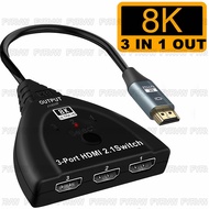 vsfr 8K HDMI2.1 Splitter Switch 3 in 1 out 3Port HDMI Switcher Selector Box 8K@60Hz 4K@120Hz for PS4