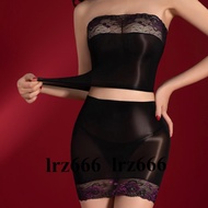 [Lrz666] Seamless 6D Pseudo-Mother cd Cross-Dressing Horse Oil Black Stockings Tube Top Hip Skirt Se
