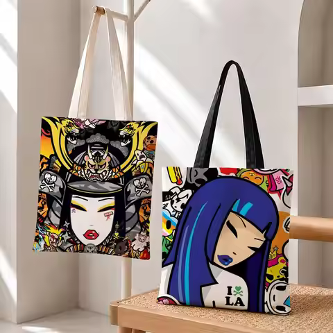 Fashion Tokidoki Fashion Storage Bags Fashion Cotton 12/16oz Canvas Tote Bag Eco Friendly Reusable L