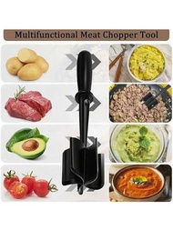 1入組手持式肉碎刀及切片器，適用於磨碎和混合馬鈴薯、沙拉、蕃茄、大米和磨碎鍋鏟