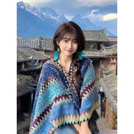 Ethnic Style Shawl Yunnanli Jiangchuan West Travel Wear Cloak Cloak Outer Scarf Female Xinjiang Tibe