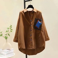 KEMEJA Shirt PocketWanita with motif, chest size 100cm - 110cm