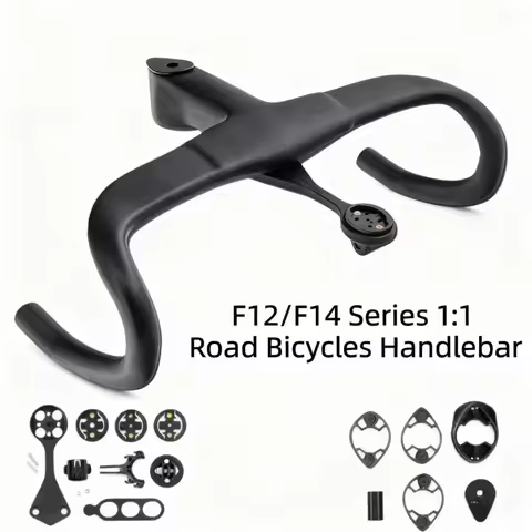 Integrated Carbon Handlebar T1000 390g with Ultra Mount for Garmin Wahoo Aero Road Bike Handlebar fo