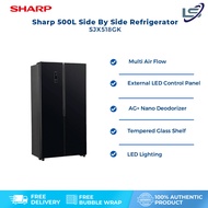 SHARP 500L Side By Side Fridge Non-Inverter Refrigerator SJX518GK