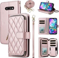 Furiet Argyle Wallet Case for LG G8X ThinQ V50S Thin Q with Wrist Strap Shoulder Strap, 9+ Card Slot