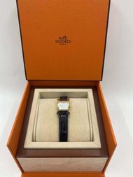 Hermes Heure H Watch XS 鑽石手錶黑鱷魚皮