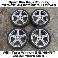 Rays Foundry TRD-TF1 Sport Rim 17 Inch 4H PCD100 7JJ Off+45 With Tyre 2022 Years For Myvi Vios Alza 