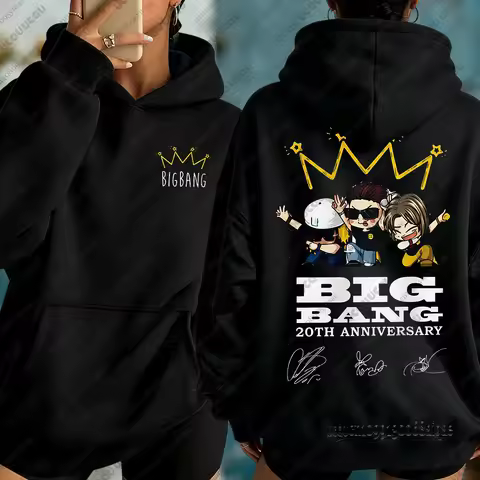 Korean Kpop Big Bang World Concert Tour Hoodies For Women Big Bang 20th Anniversary Sweatshirts Y2K 