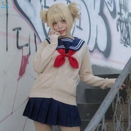 Himiko Toga Cosplay Wig Short Blondes Curly Heat Resistant Synthetic Hair for Halloween Party