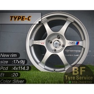 SSR Type-c 17x9jj 4x114.3 et20 silver/GM/white New rim johorbaru