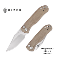 Kizer Drop Bear 2 ใบNitro-V ด้ามจับMicarta V3619.2CC1 EDC