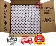 [PROMO SUPER CHEAP❗️] CORELESS THERMAL PAPER ROLL +-57MM X 40MM +-5740 57x40 100ROLLS / 1BOX