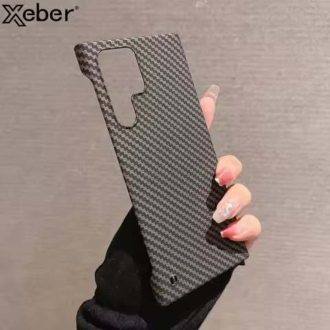 Frameless Carbon Fiber Pattern Phone Case For Samsung Galaxy S24 S23 S22 S21 Ultra Plus Note 20 10 S