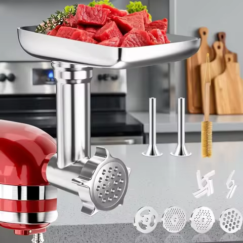 Metal Food Grinder Attachments for all KitchenAid chef and Cuisinart Stand Mixers SM-50 Series. Meat