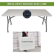 6 kaki 6 feet 180cm Meja Lipat Mudah Alih Meja Banquet Portable Folding Table