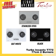 (FREE DELIVERY)Turbo IncantoT772-SSV/GV-BK/GV-OW 77cm 2 Burners Built-in Hob