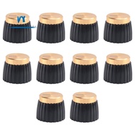 10x Guitar AMP Amplifier Knobs Push-on Black+Gold Cap for Marshall Amplifier