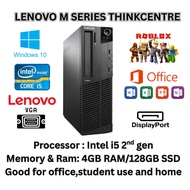 (USED) LENOVO THINKCENTRE SFF M SERIES INTEL I5 2ND/3RD GEN - 8GB RAM - 256GB SSD - WINDOWS 10 PRO -