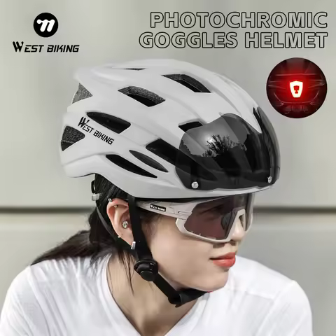 Helmet WEST Bicycle WEST BIKING Bicycle Helmet Adjustable Magnetic Suction Lens Cycling Helmet MTB R