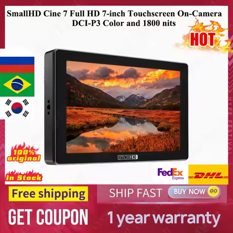 SmallHD Cine 7 Full HD Monitor 7-inch IPS LCD Touchscreen On-Camera (L-Series) Monitor with DCI-P3 C