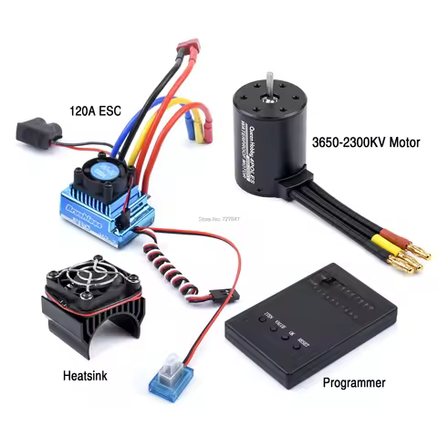 3650 2300KV Brushless Motor & 45A 60A 80A 120A ESC with Program Car Combo for 1:10 RC Car RC Boat Pa