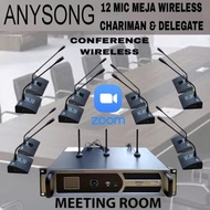 WIRELESS CONFERENCE TABLE MIC PACKAGE 12 MIC, DELEGATE, CHARISMALUX