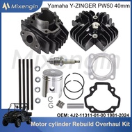 Motorcycle Cylinder Piston Gasket Rebuild Overhaul Kit STD 40mm For Yamaha Y-ZINGER PW50 81-24 QT50 
