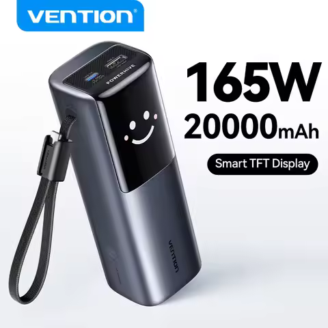 Vention 20000mAh 165w Power Bank PD Fast Charge Portable Powerbank for Laptop MacBook iPhone Xiaomi