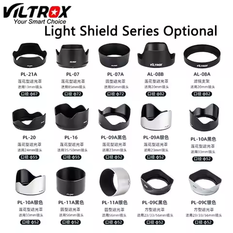 Viltrox Original Camera Lens Hood 23mm 33mm 56mm 13mm 85mm 24mm For Fuji Lenses Fujifilm X Sony E Mo