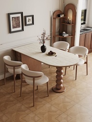 Cav ston rock board tabl, foldabl Frnch solid wood and chair combination, hom oval dining tabl with 