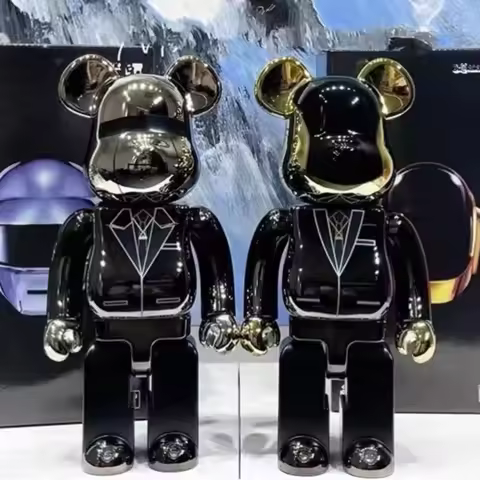 Bearbrick Daft Punk 400% Joint Bright Face Violence Bear 3d Bearbrick Original Ornament Gloomy Bear 