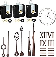 3 Set 0.86in Shaft Clock Movement Mechanism with Hands and Numerals, CNYMANY Clock Repair Parts Repl