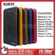 XUNTE เคสไอโฟน เคสฝาพับ เคส iphone 7 เคส iphone 8 เคสไอโฟน xs max เคส iPhone 11 มีช่องใส่นามบัตร สามารถตั้งได้ for iPhone 5/6/6+/7/7+/SE/XS Max/11/11 Pro/11 Pro Max
