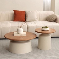 Small Apartment Cream Round Coffee Table yw Style Nordic Simple B & B Living Room B & B 3RDU