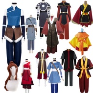 §≈ Katara Zuko Aang Mai Sokka Korra Cosplay Costume Cartoon Avatar Blue Robe Pants Wigs Set Sui